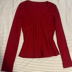 Elegant Red Long Sleeve Top